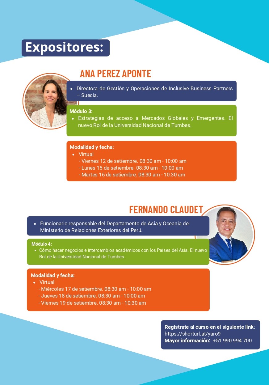 Expositores del curso